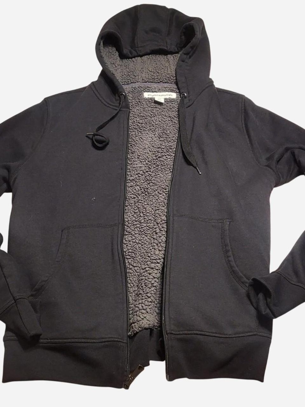 Amazon Essentials 🖤 Black Zip Sherpa-Lined Hoodie